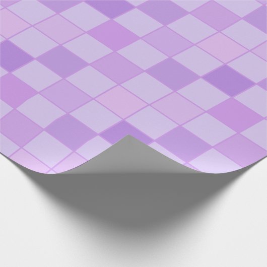 Modern Paarse geruit inpakpapier (Hoek)