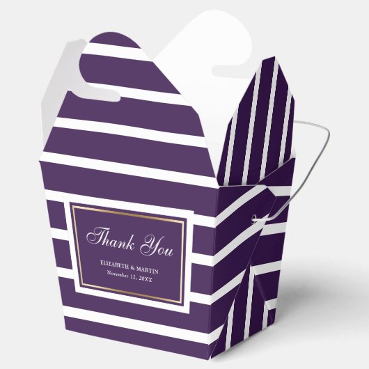 Modern Paarse gouden bruiloft dank u Bedankdoosjes (Geopend)