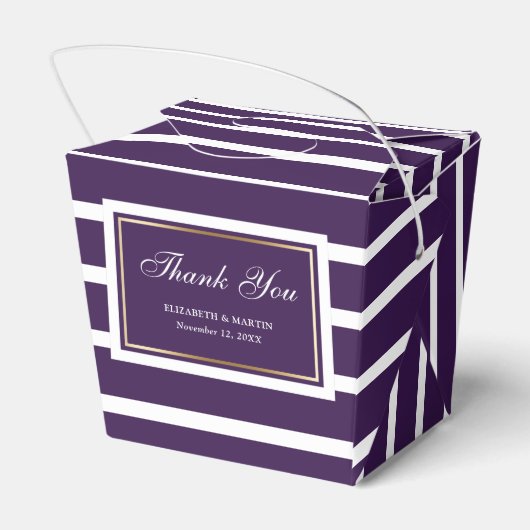 Modern Paarse gouden bruiloft dank u Bedankdoosjes (Achterkant)