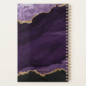 Modern Paarse Gouden Glitter Agaat Monogram 2024 Planner (Achterkant)