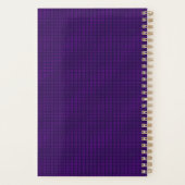 Modern Paarse gouden monogram Logo vierkantjes pat Planner (Achterkant)