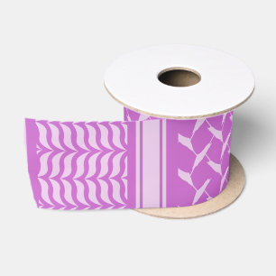 Modern Paarse Gradiënt Keffiyeh Patroon Satijnen Lint