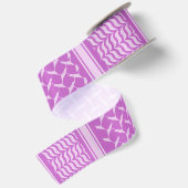 Modern Paarse Gradiënt Keffiyeh Patroon Satijnen Lint (Achterkant)