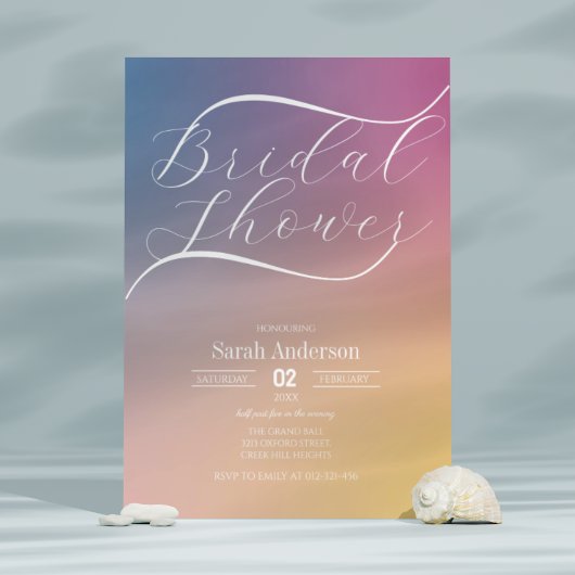 Modern Paarse Gradient Ombre Script Vrijgezellenfe Kaart