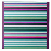 Modern Paarse groene strepen Collectie Tegeltje (Voorkant)