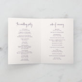 Modern Paarse handgeschreven script Elegant Weddin Programma (Binnen)