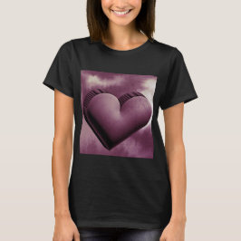 Modern Paarse Hart Waterverf Valentijnsdag Gift T-shirt