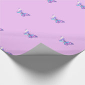 Modern Paarse holografische vlinderwikkelpapier Cadeaupapier (Hoek)