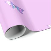 Modern Paarse holografische vlinderwikkelpapier Cadeaupapier (Rol Hoek)