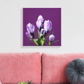 Modern paarse krokus bloementrendy digitaal stijlv canvas afdruk (Insitu (Woonkamer))