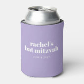 Modern Paarse lavender Bat Mitzvah Custom Favor Blikjeskoeler (Blikje Voorkant)