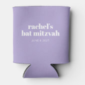 Modern Paarse lavender Bat Mitzvah Custom Favor Blikjeskoeler (Voorkant)