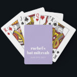 Modern Paarse lavender Bat Mitzvah Custom Favor Pokerkaarten<br><div class="desc">Moderne Paarse lavendel bat Mitzvah - aangepaste lavenspeelkaarten</div>