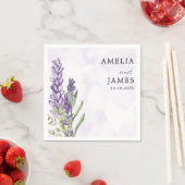 Modern Paarse lavender Waterverf Wedding Servet (Insitu)
