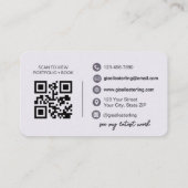 Modern Paarse Lila QR Code Script Elegant Visitekaartje (Achterkant)