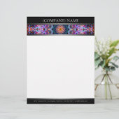 Modern Paarse Lotus Custom Briefhoofd (Staand voorkant)