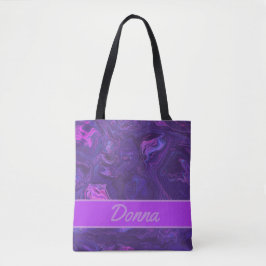 Modern Paarse marmer Abstract Tote Bag