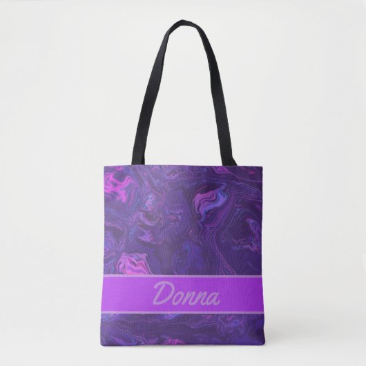 Modern Paarse marmer Abstract Tote Bag (Voorkant)
