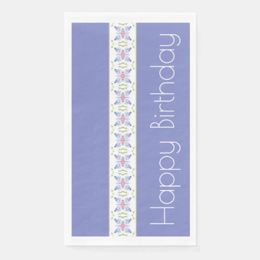 Modern Paarse met bloemmotief Servet (Voorkant)