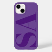 Modern paarse minimaal monogram Case-Mate iPhone case (Achterkant)