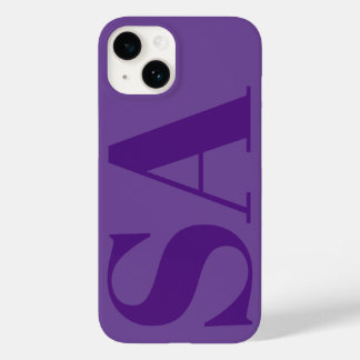 Modern paarse minimaal monogram Case-Mate iPhone 14 hoesje
