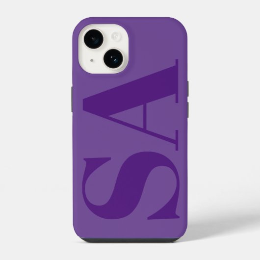 Modern paarse minimaal monogram iPhone hoesje (Achterkant)