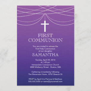 Modern Paarse Ombre Garland Cross Commune Kaart