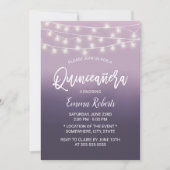 Modern Paarse Ombre Quinceanera 15 Birthday Kaart (Voorkant)