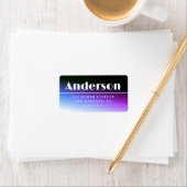 Modern Paarse Ombre retouradres Etiket (Insitu)