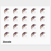 Modern Paarse Plum Floral Persoonlijk Dank je wel Ronde Sticker (Vel)