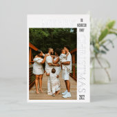 Modern Paarse Prettig Kerstmis Foto Folie Feestdagenkaart (Staand Voorkant)