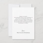 Modern Paarse Roze Bloesem Script Fotobruiloft Bedankkaart (Achterkant)