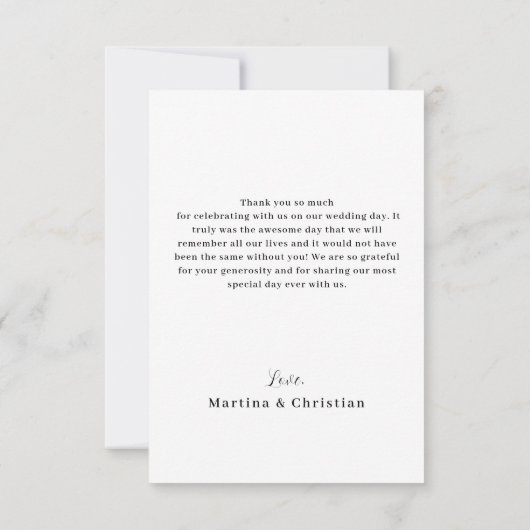 Modern Paarse Roze Bloesem Script Fotobruiloft Bedankkaart (Achterkant)