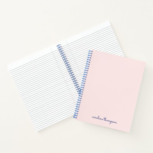 Modern Paarse & Roze Elegant Script Monogram Notitieboek (Binnen)
