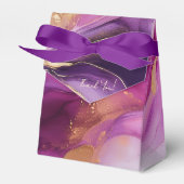 Modern Paarse roze en goud- Bedankdoosjes (Voorkant Zijde)