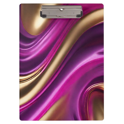 Modern-Paarse Roze en Goud- Klembord (Voorkant)