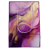 Modern Paarse roze en goud- Medium Cadeauzakje (Achterkant)