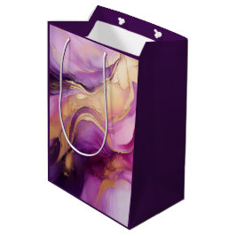 Modern Paarse roze en goud- Medium Cadeauzakje