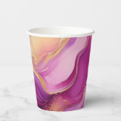 Modern Paarse roze en goud- Papieren Bekers (Achterkant)
