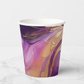 Modern Paarse roze en goud- Papieren Bekers (Voorkant)