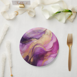 Modern Paarse roze en goud- Papieren Bordje