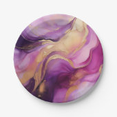 Modern Paarse roze en goud- Papieren Bordje (Voorkant)