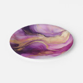 Modern Paarse roze en goud- Papieren Bordje (Gekanteld)