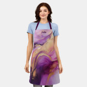 Modern Paarse roze en goud- Schort (Gedragen)