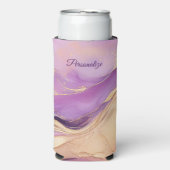 Modern Paarse roze en goud- Seltzer Blikjeskoeler (Seltzer Voorkant)