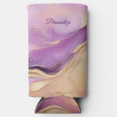 Modern Paarse roze en goud- Seltzer Blikjeskoeler (Voorkant)