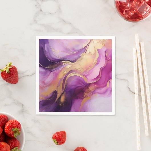 Modern Paarse roze en goud Servet (Insitu)