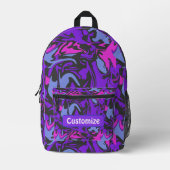 Modern Paarse, roze en hemelsblauw Abstract patroo Bedrukte Rugzak (Voorkant)