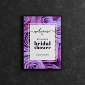 Modern Paarse Rozen Vrijgezellenfeest Welkom Poste Poster