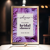 Modern Paarse Rozen Vrijgezellenfeest Welkom Poste Poster